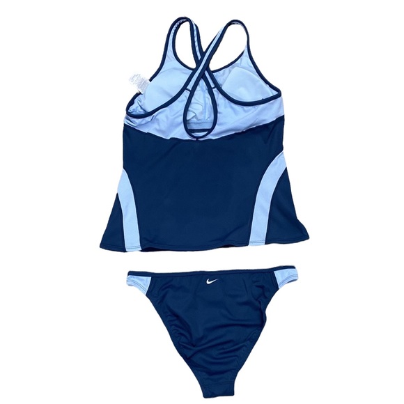 NIKE Women’s 2 Two Piece Tankini Set, Two Tone Blue - Picture 3 of 12
